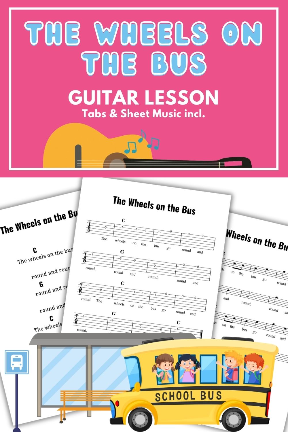 Wheels on the Bus Guitar Lesson