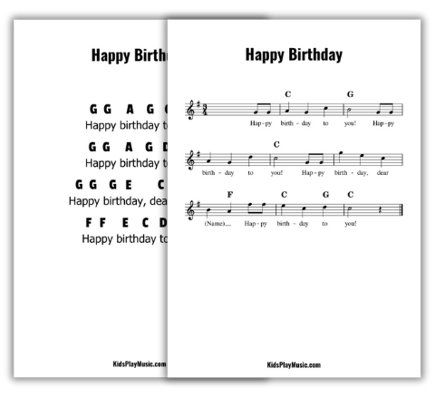 Happy Birthday - Free piano printables
