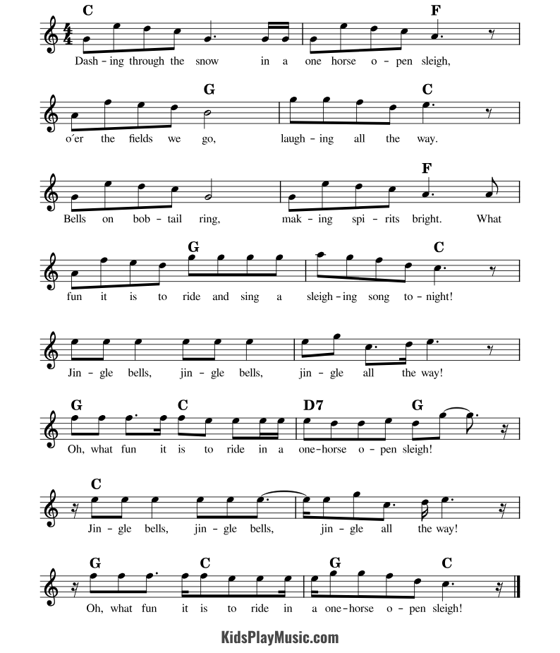 Jingle Bells - Piano Sheet Music