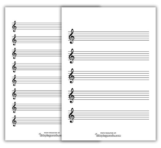 Music Staff Paper with clefs