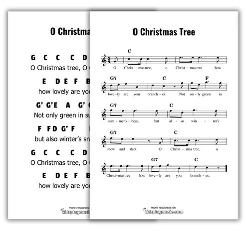 O Christmas Tree - Piano Free Printables