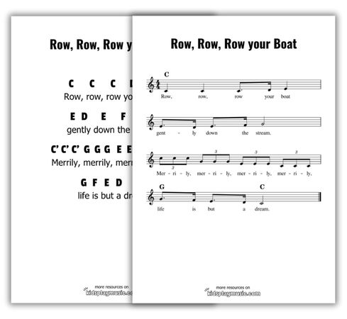 Row Row Row your Boar - Free Printables for Piano