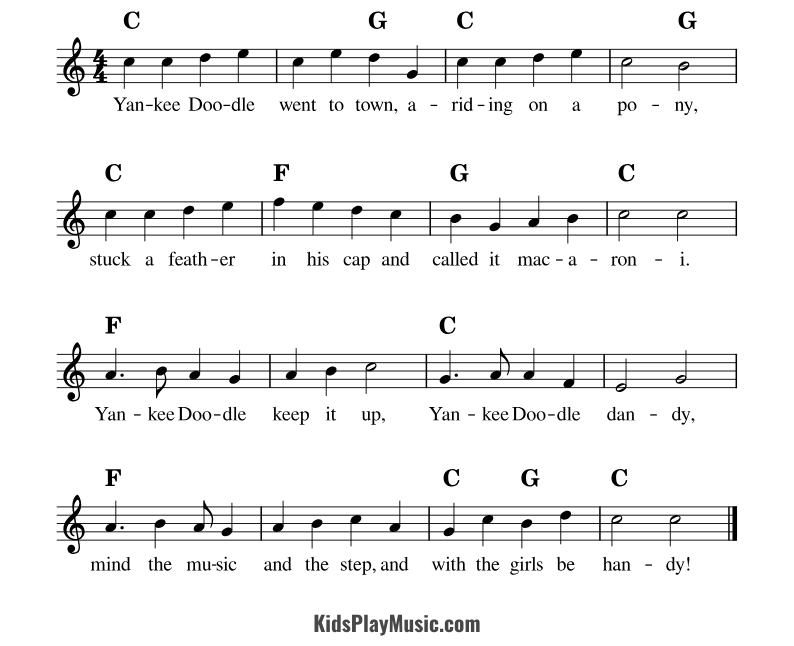 Yankee Doodle - Piano Sheet Music