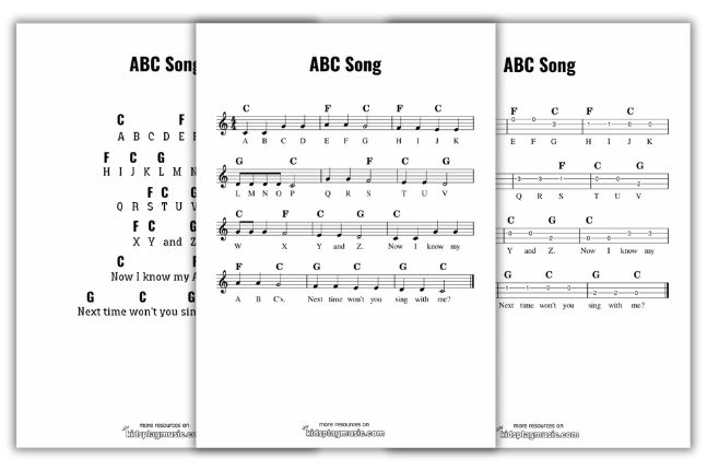 Alphabet Song Ukulele Free Printables