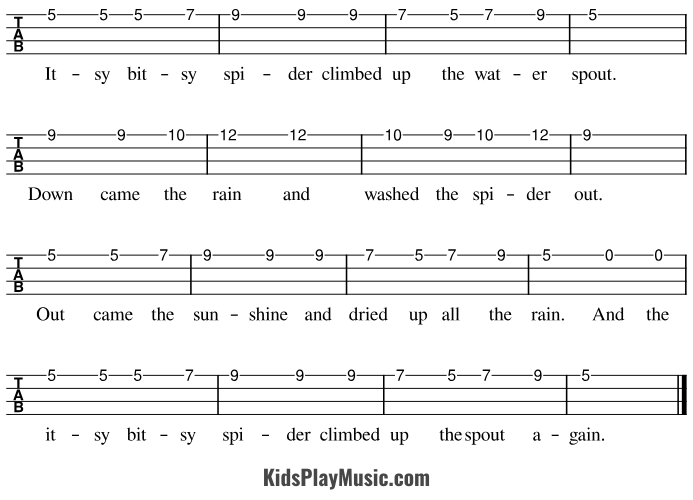 Itsy Bitsy Spider - Ukulele Easy One String