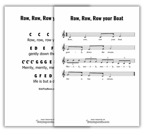 Row, Row, Row your Boat Recorder Free Printables