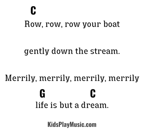 Row Row Row your Boat - Ukulele Easy Chords