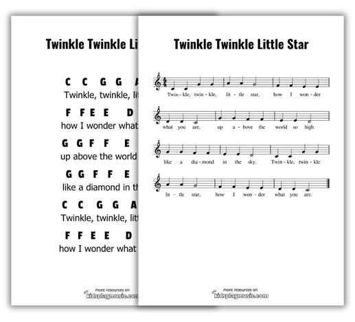 Twinkle Twinkle Little Star - Free Printables for Recorder