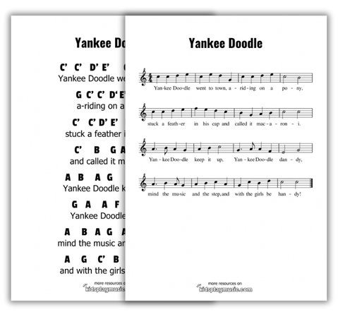 Yankee Doodle - Recorder Free Printables