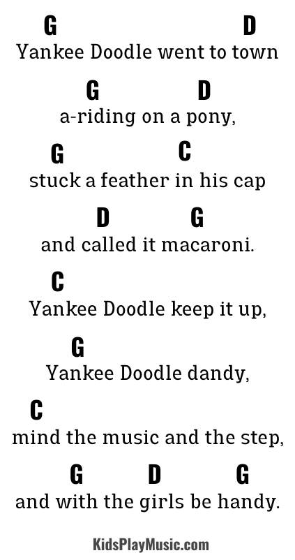 Yankee Doodle - Ukulele Chords