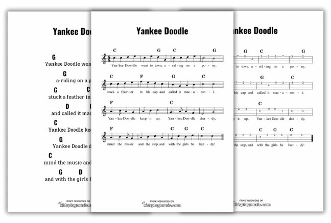 Yankee Doodle - Ukulele Printables