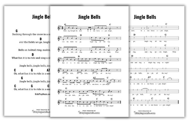 Jingle Bells - Ukulele Free Printables