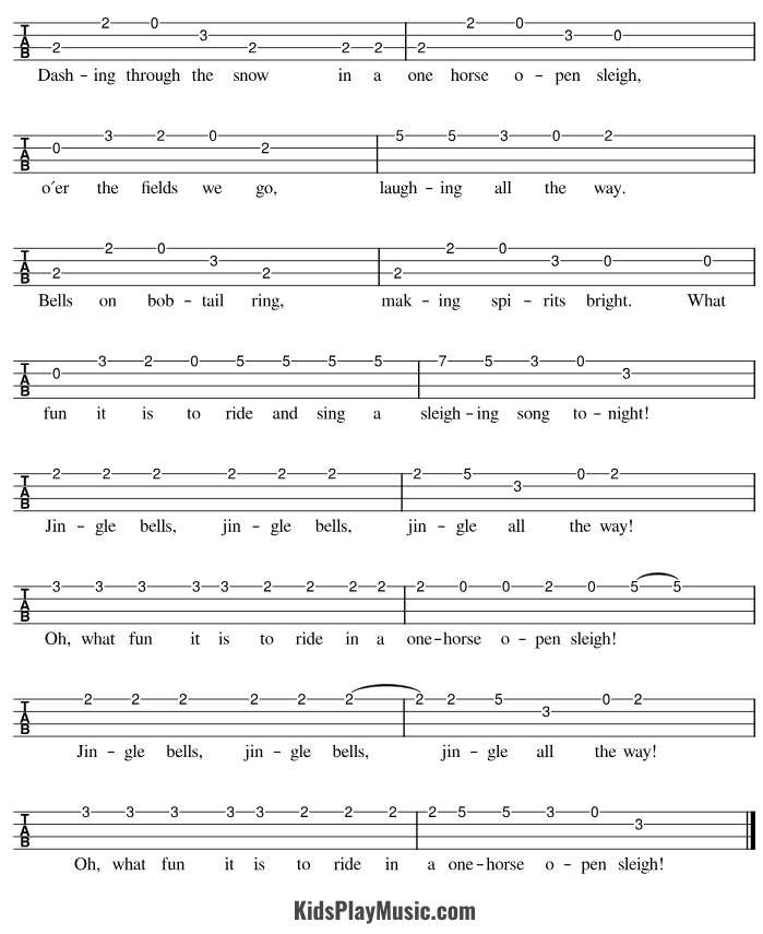 Jingle Bells - Ukulele Tabs