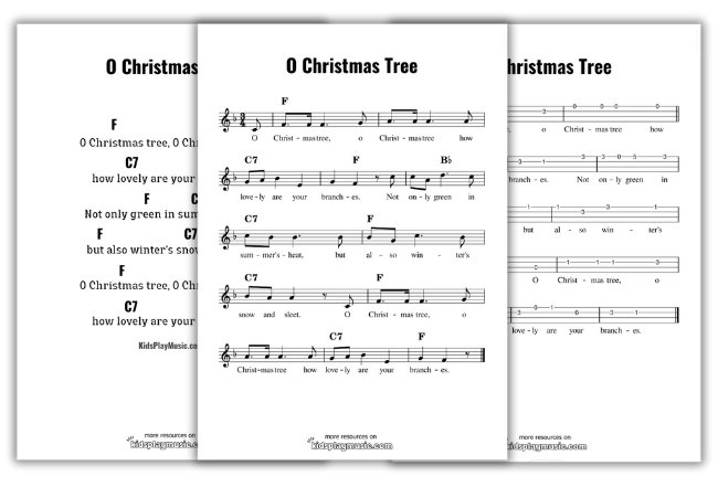 O Christmas Tree - Ukulele Free Printables