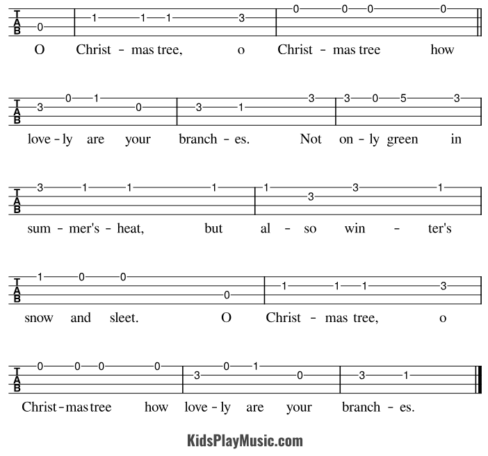 O Christmas Tree - Ukulele Tabs