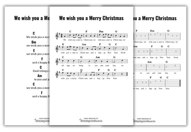 We wish you a merry Christmas - Guitar Free Printables