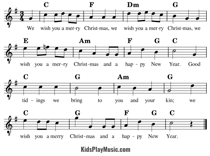 We wish you a merry Christmas - Guitar Sheet Music