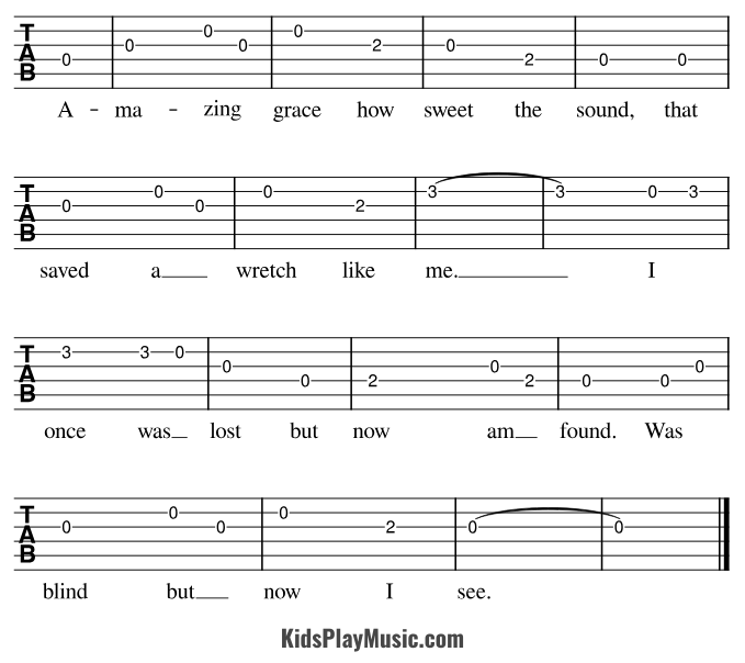 Amazing Grace - Guitar Tabs