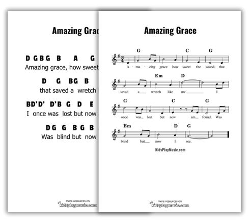 Amazing Grace - Piano PDF Printables