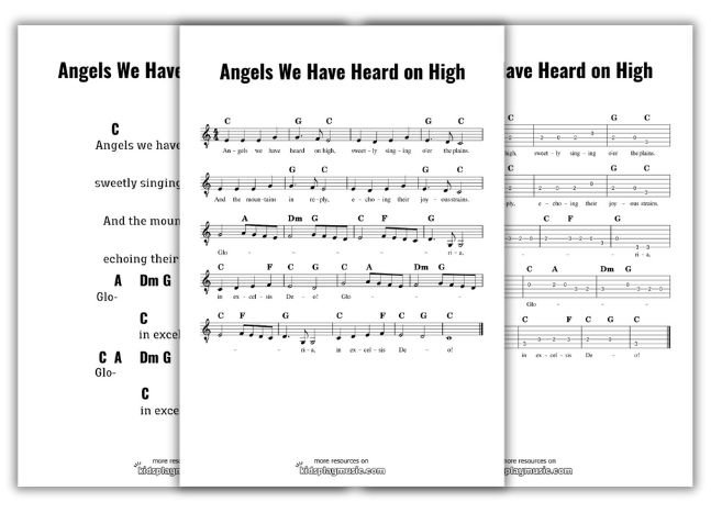 Angels we have heard on high - Guitar Free PDF