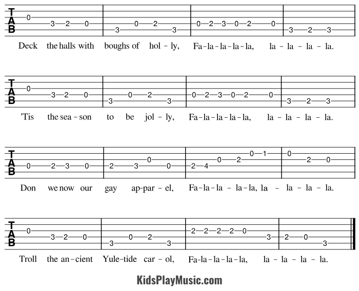 Deck the Halls - Guitar Tabs