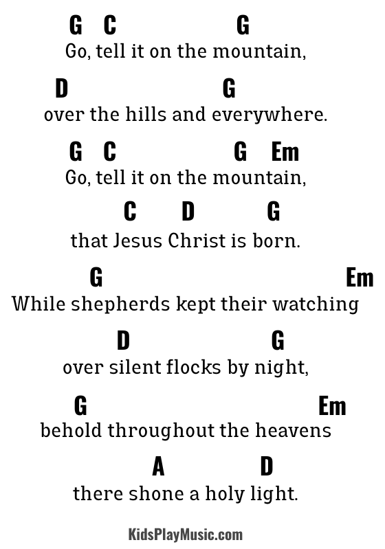 Go Tell It on the Mountain - Easy Guitar Chords