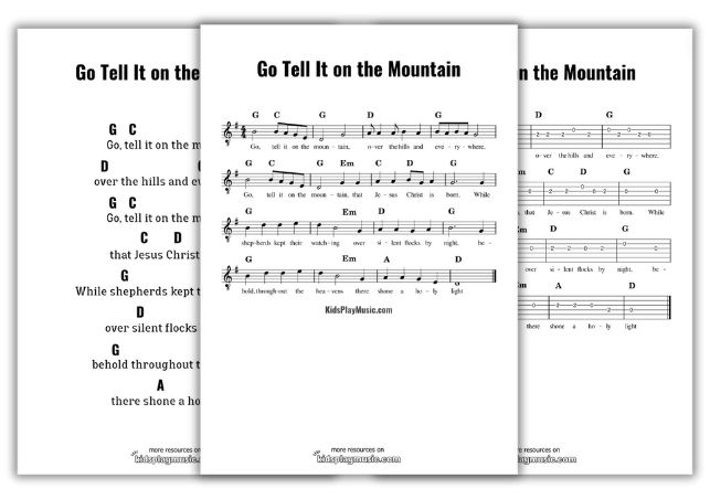 Go Tell It on the Mountain - Guitar Printables