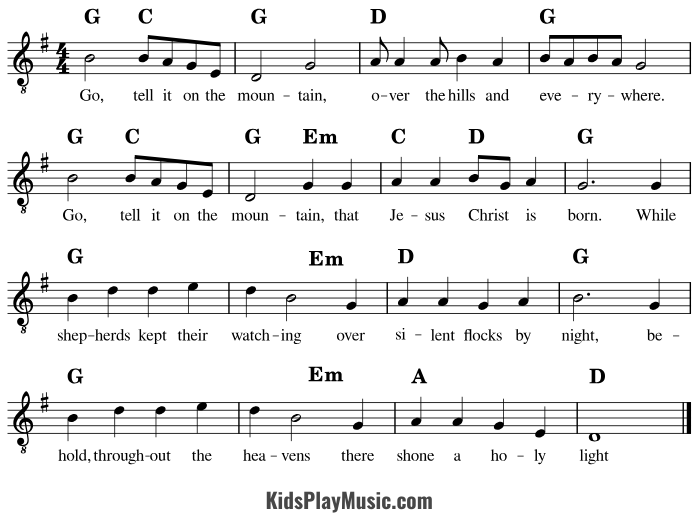 Go Tell It on the Mountain - Guitar Sheet Music