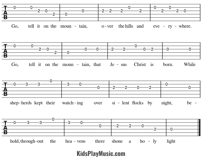 Go Tell It on the Mountain - Guitar Tabs