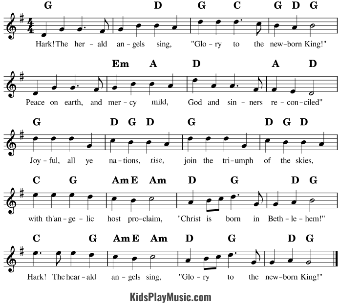 Hark The Herald Angels Sing - Piano Sheet Music