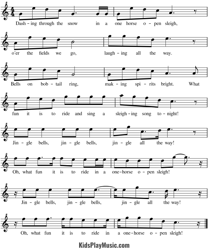 Jingle Bells - Recorder Sheet music