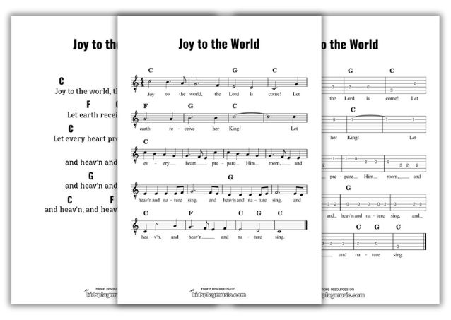 Joy to the World - Guitar PDF Printables