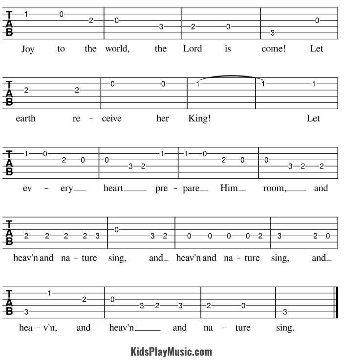 Joy to the World - Guitar Tabs