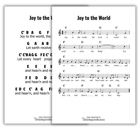 Joy to the World - Piano Free PDF Printables