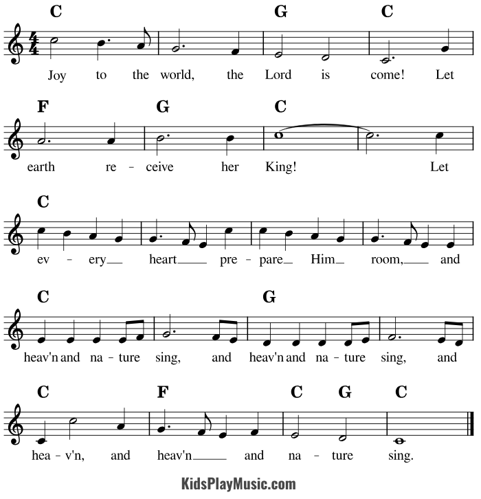 Joy to the World - Piano Sheet Music