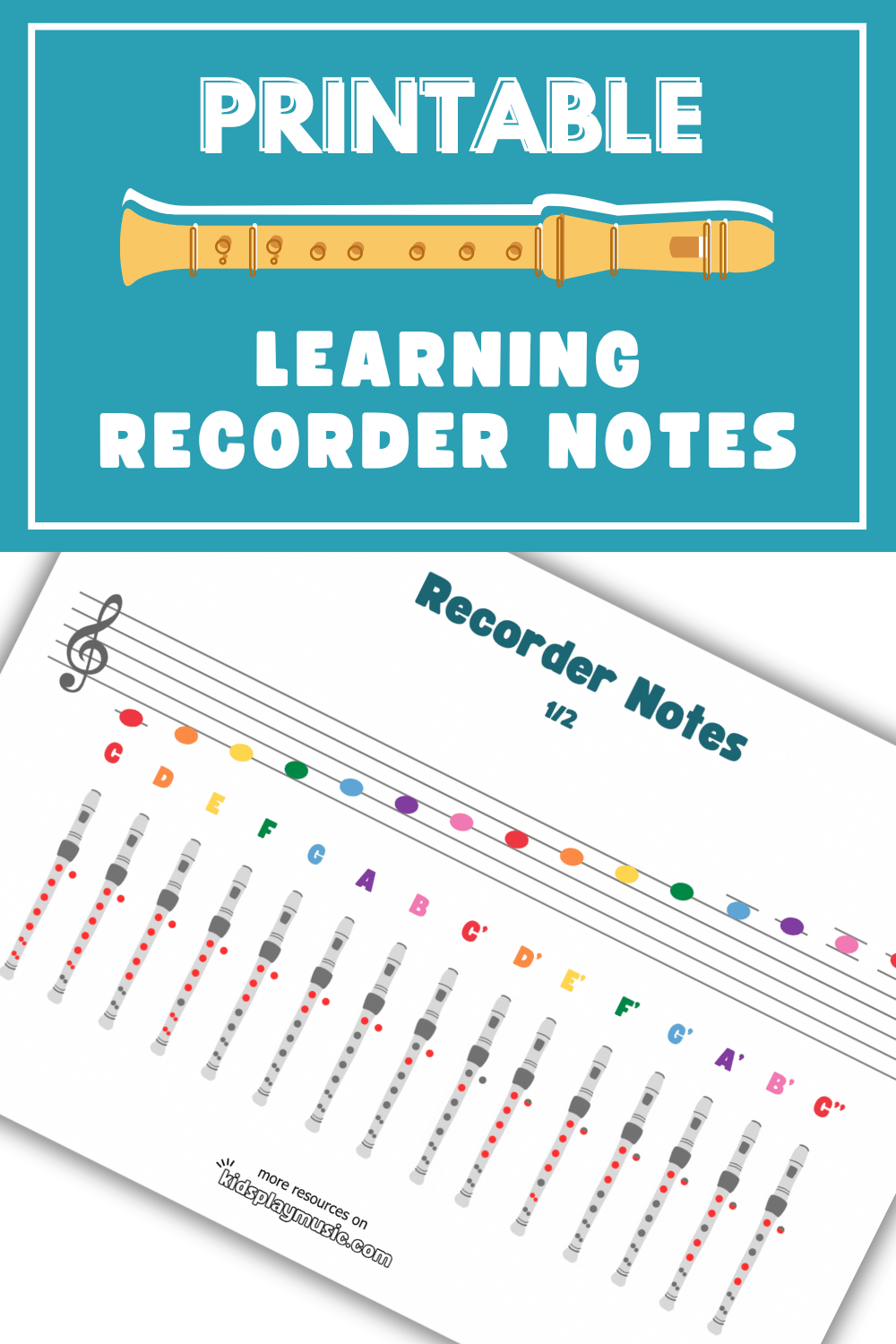 Learning Recorder Notes Printable