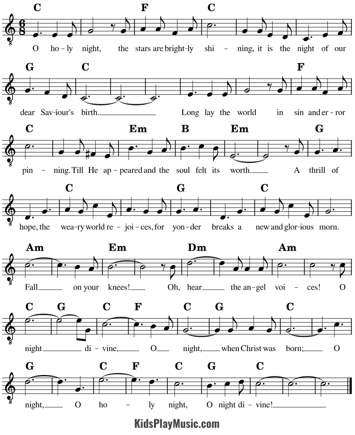 O Holy Night - Guitar Sheet Music