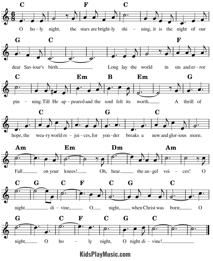 O Holy Night - Piano Sheet Music