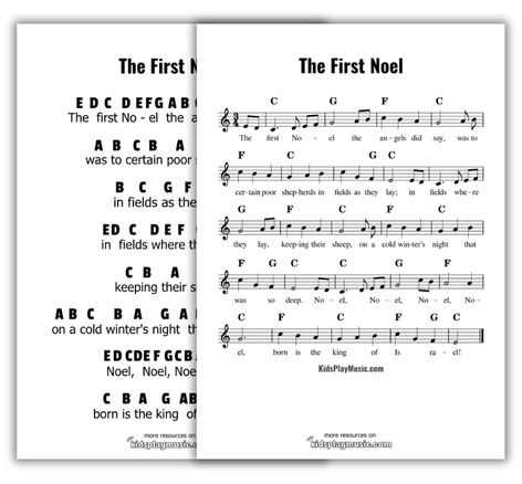 The First Noel - Piano PDF Printables