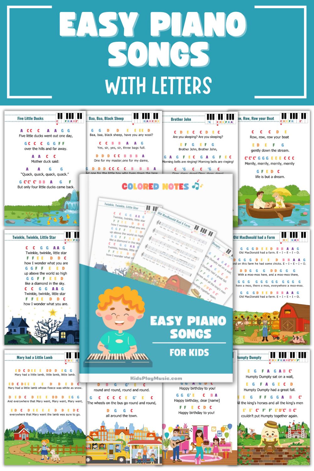 easy piano songs with letters