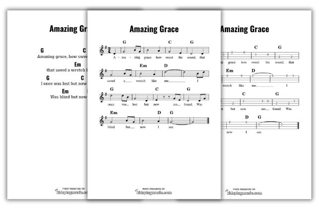 Amazing Grace - Ukulele Free PDF Printables