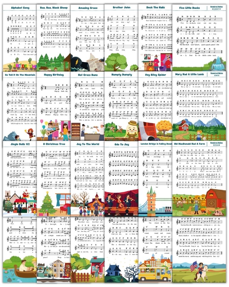 Easy recorder sheet music songs